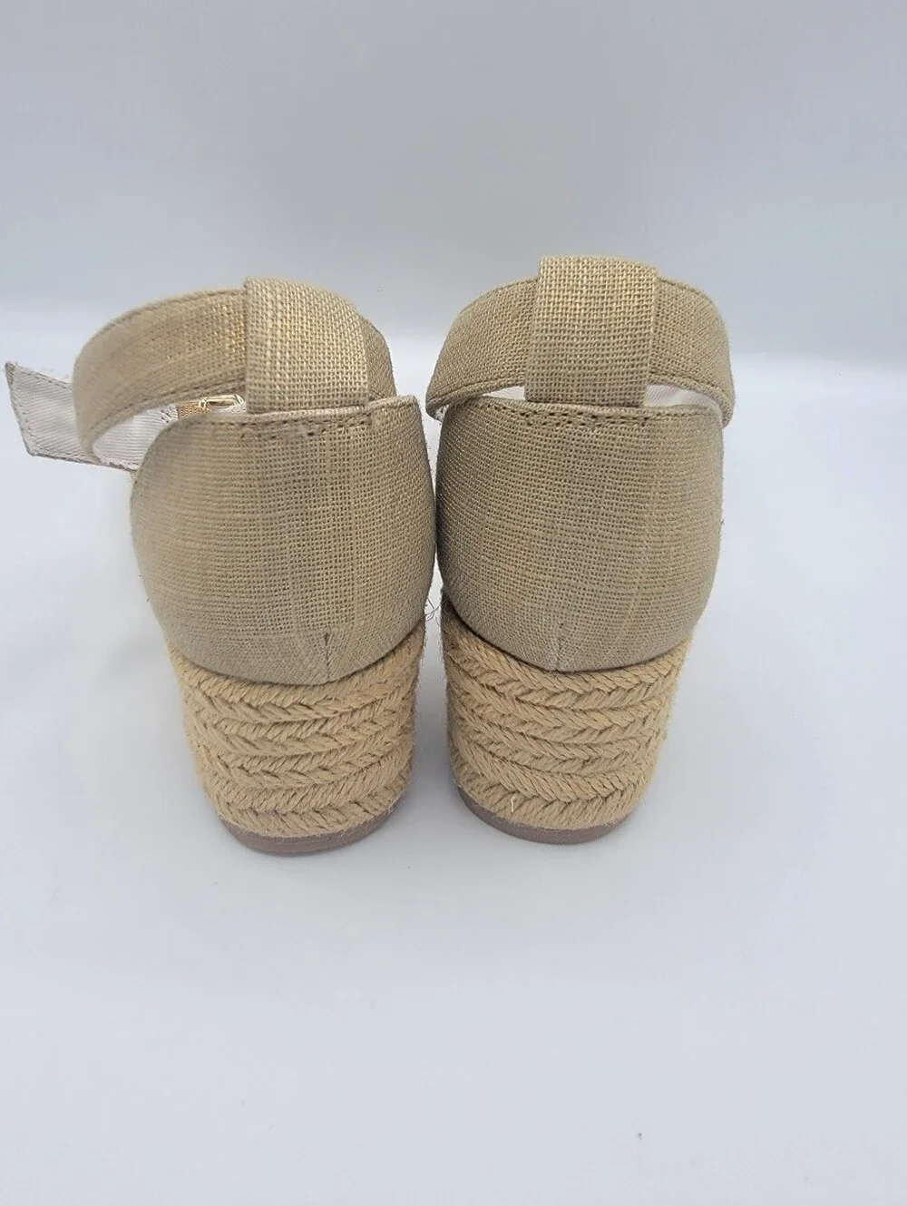 Jack Rogers Beige Espadrille Wedge Sandals with Ankle Strap
